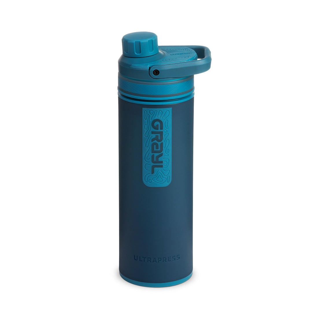 Best top rated Grayl UltraPress Filter and Purifier Water Bottle – 16.9 Fluid Ounces | Nature Edition | Forest Blue | Standard View