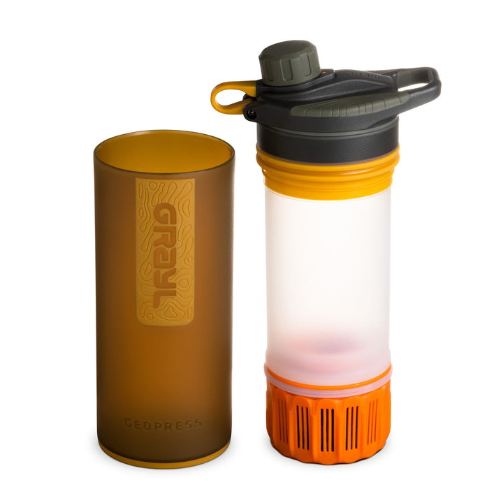 GRAYL® GEOPRESS™ Water Purifier Bottle | Separated - Coyote Amber